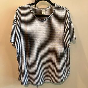 H&M Navy/White Striped T-Shirt